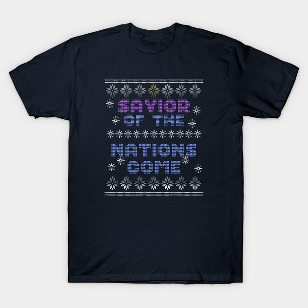 Savior of the Nations, Come! Ugly Advent Sweater Shirt T-Shirt by Lemon Creek Press